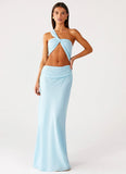 Cindelle One Shoulder Maxi Dress Turquoise