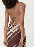 Printed Sheer Mesh Maxi Dress