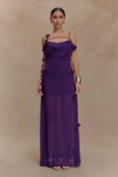 Rosalie Floral Chiffon Maxi Dress Purple