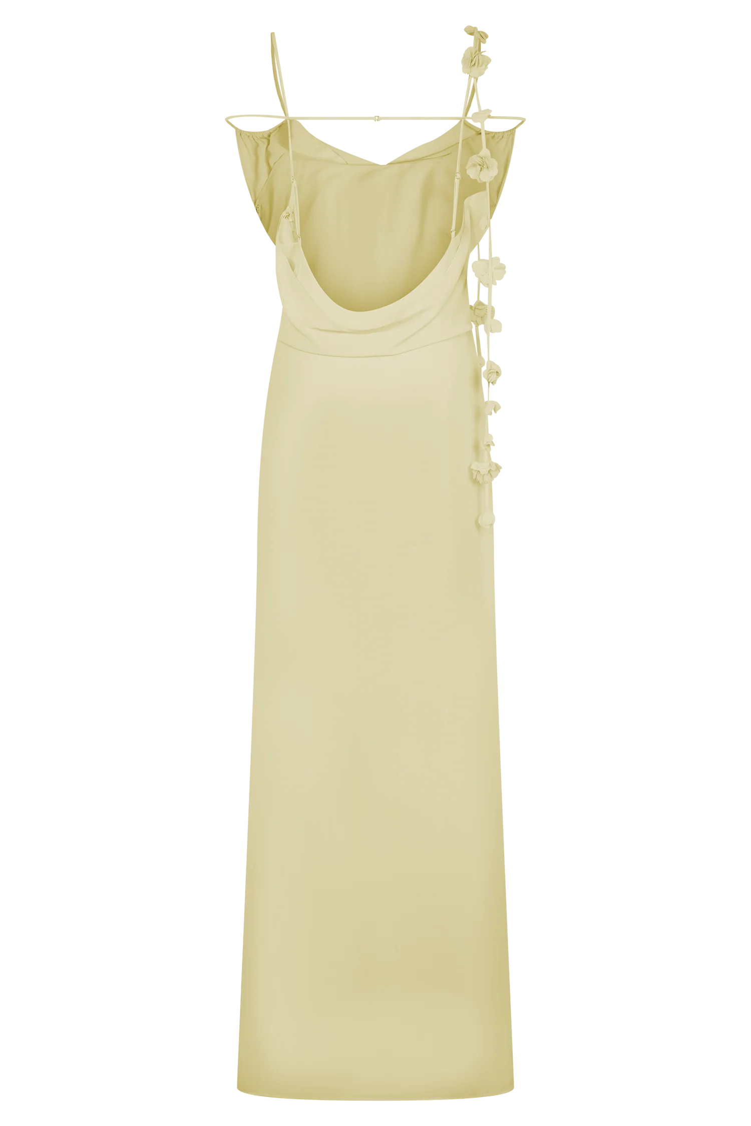 Rosalie Floral Chiffon Maxi Dress Pastel Lemon