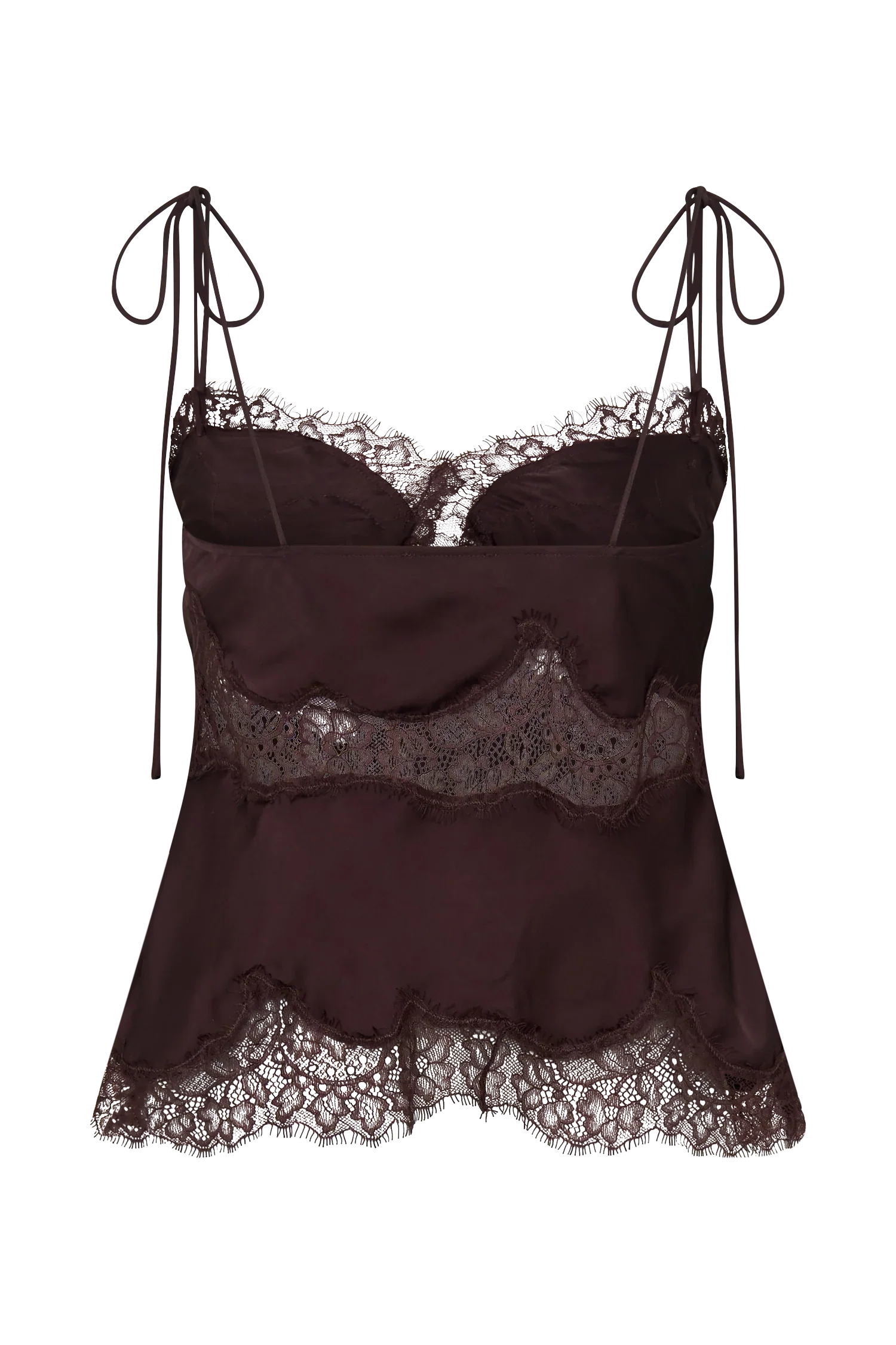 Nina Satin And Lace Camisole Chocolate