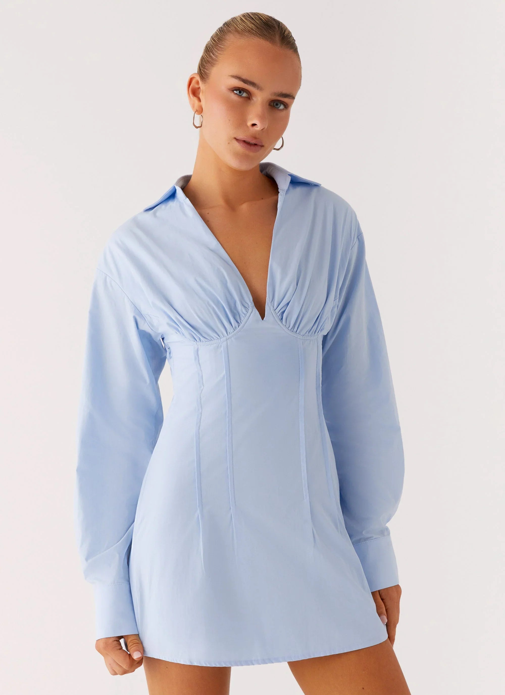 Clancy Mini Shirt Dress Blue