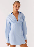 Clancy Mini Shirt Dress Blue