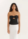 Black Cut Out Gold Hardware Bandeau Top