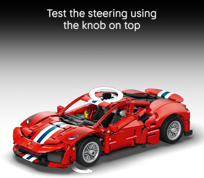 LEGO Technic Ferrari 488 Pista Car 42235 Building Toys for Boys Girls Ages 9 Toy Car for Display for Bedroom or Book Shelf 882 pieces Gifts for Kids