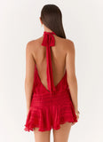 Willow Chiffon Mini Dress Red