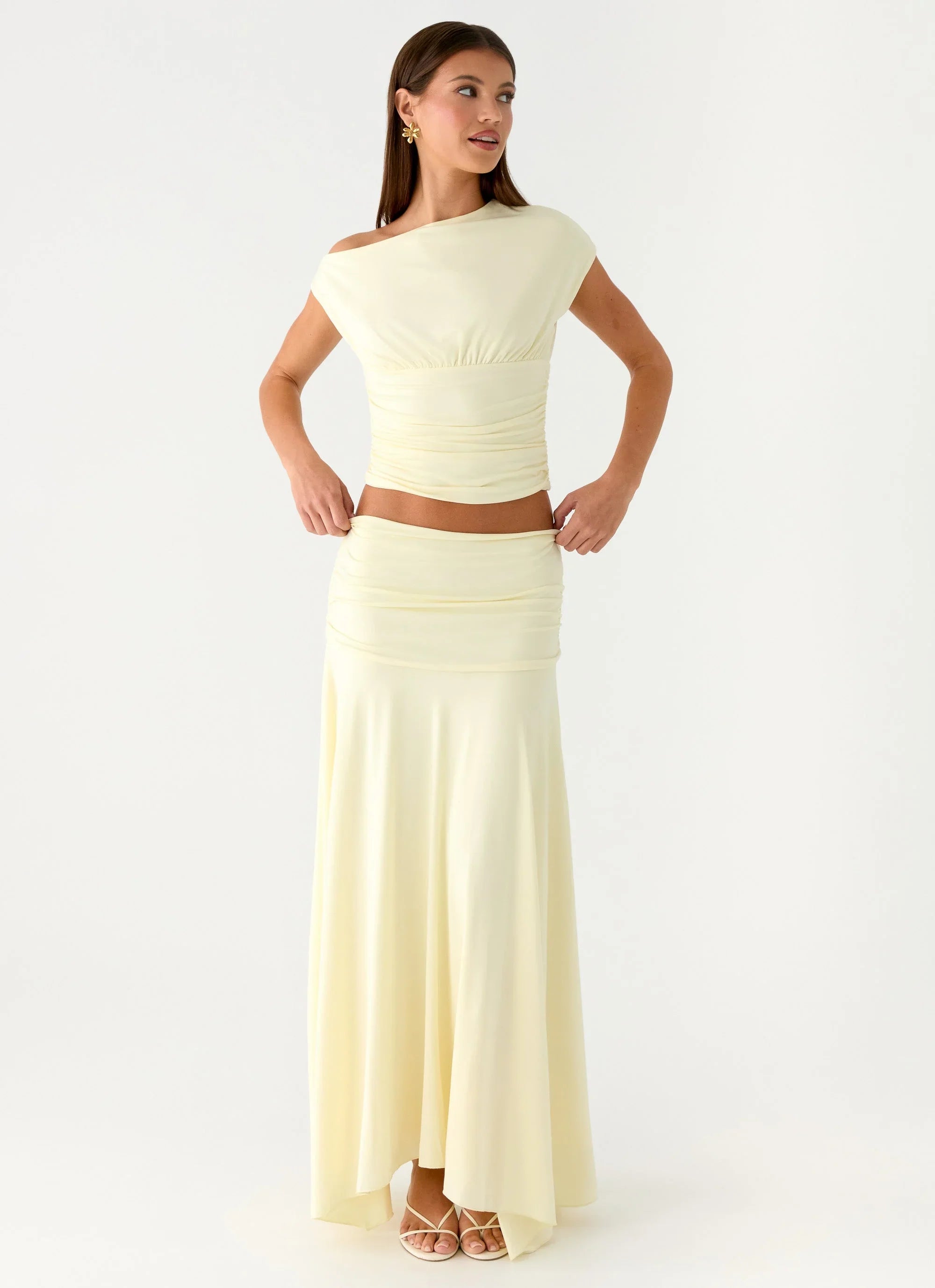 Liana Asymmetrical Top Yellow
