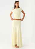 Liana Asymmetrical Top Yellow