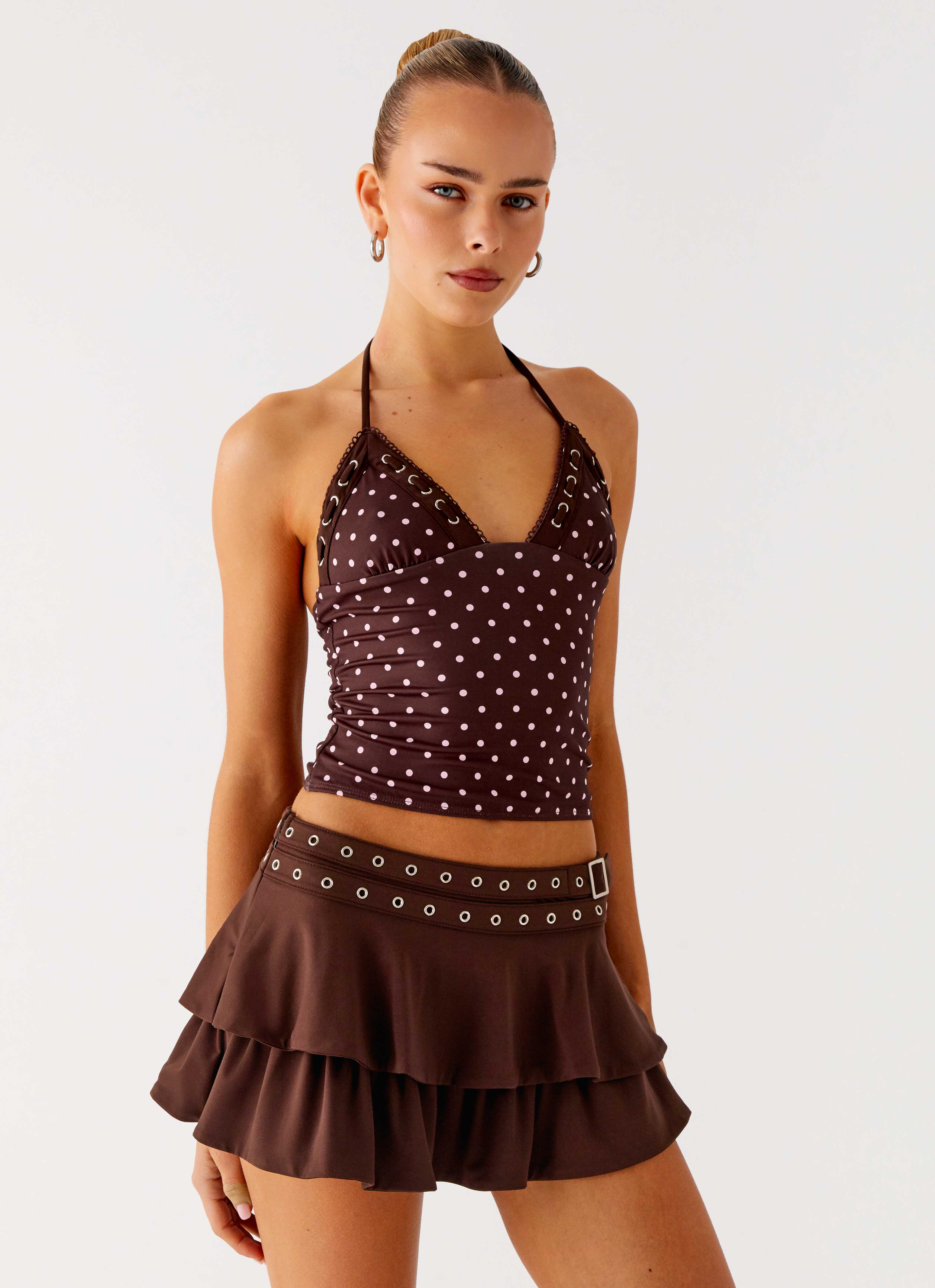 Prologue Belt Mini Skort Chocolate