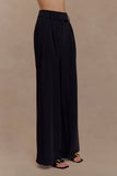 Jacqueline Pleated Wide Leg Pants Black