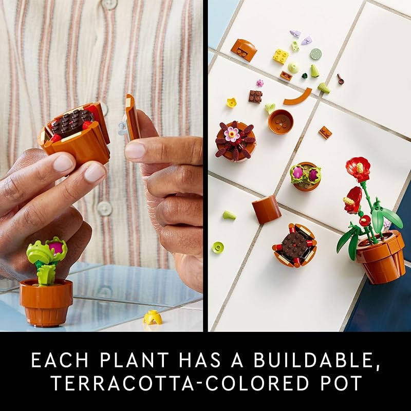 LEGO Botanicals Tiny Plants Artificial Fake Indoor Plant Building Set for Home Kitchen Desk Decoration Adults Ages 18 Gift for Birthdays 10329