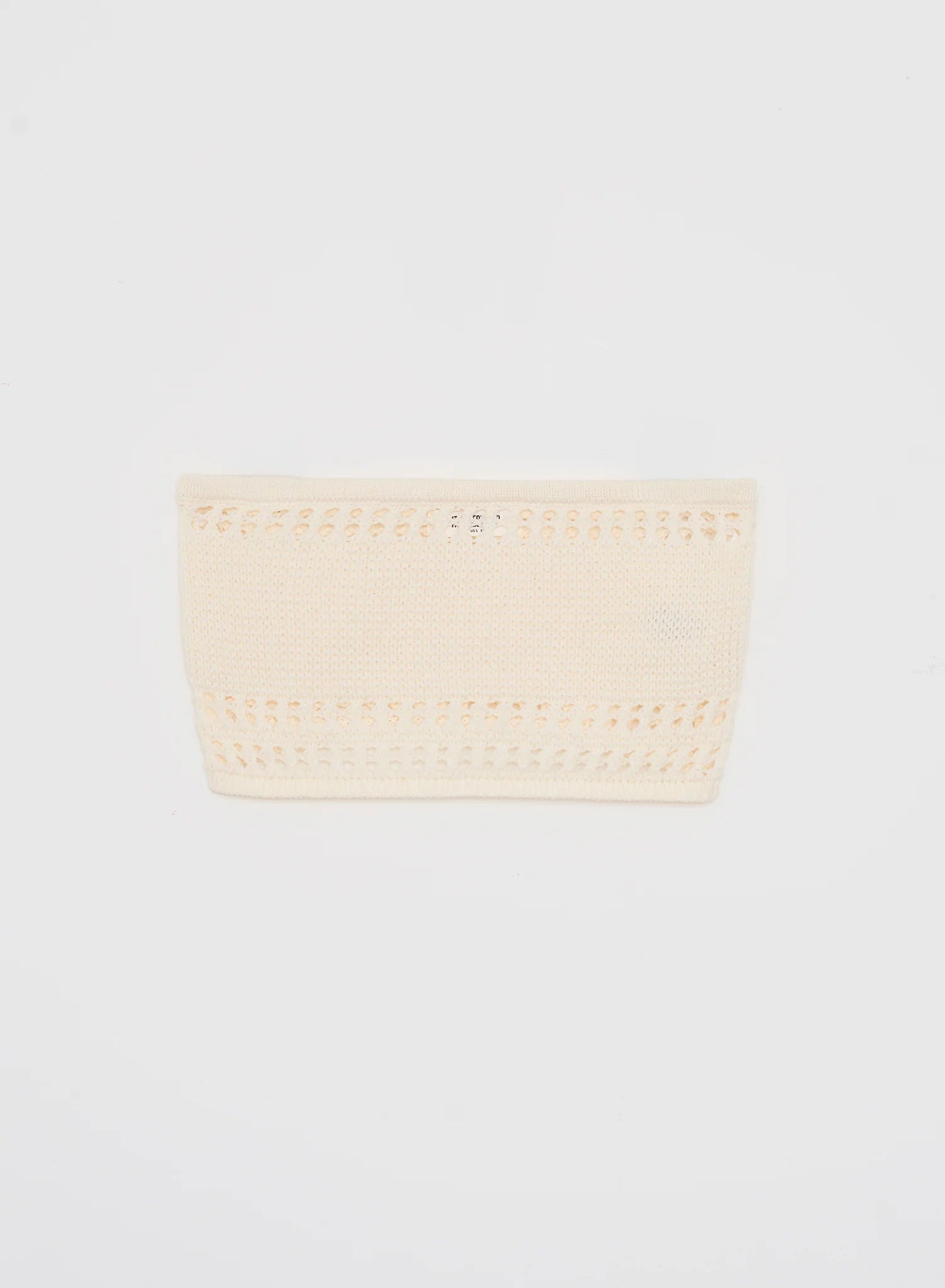 Cream Knitted Bandeau Crop Top