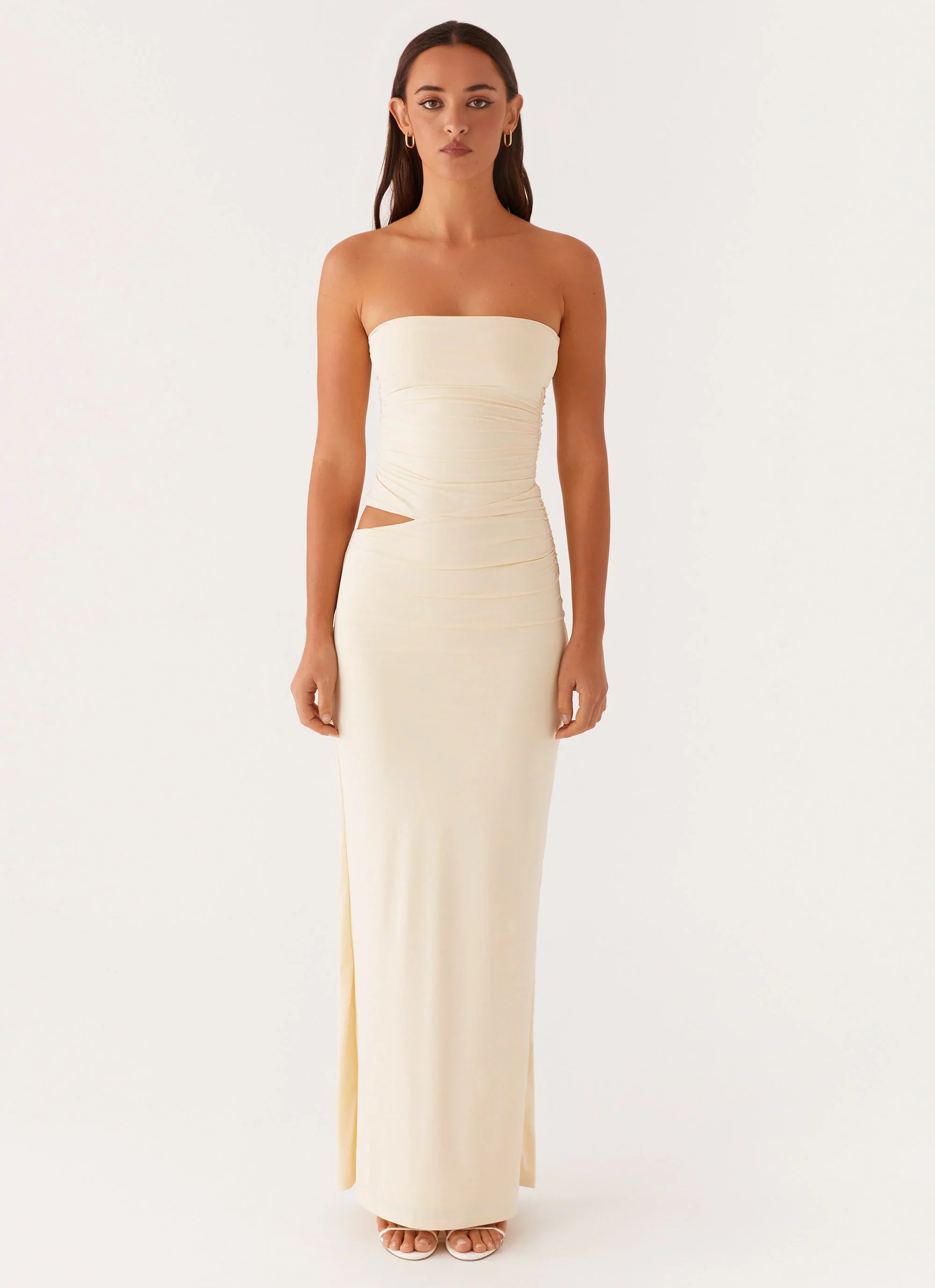 Romee Strapless Maxi Dress Pastel Yellow