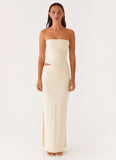 Romee Strapless Maxi Dress Pastel Yellow