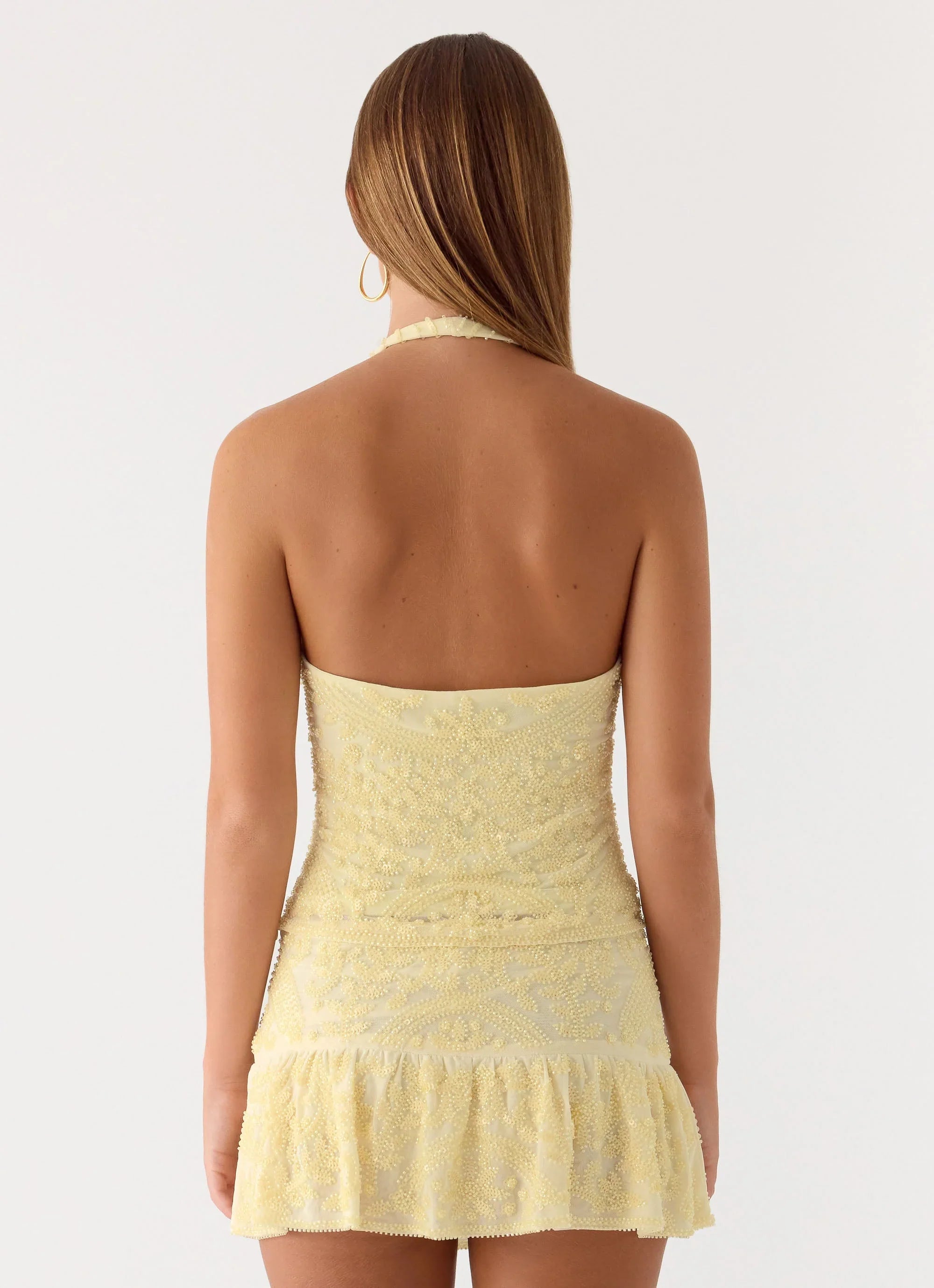 Mimi Beaded Mini Skort Yellow