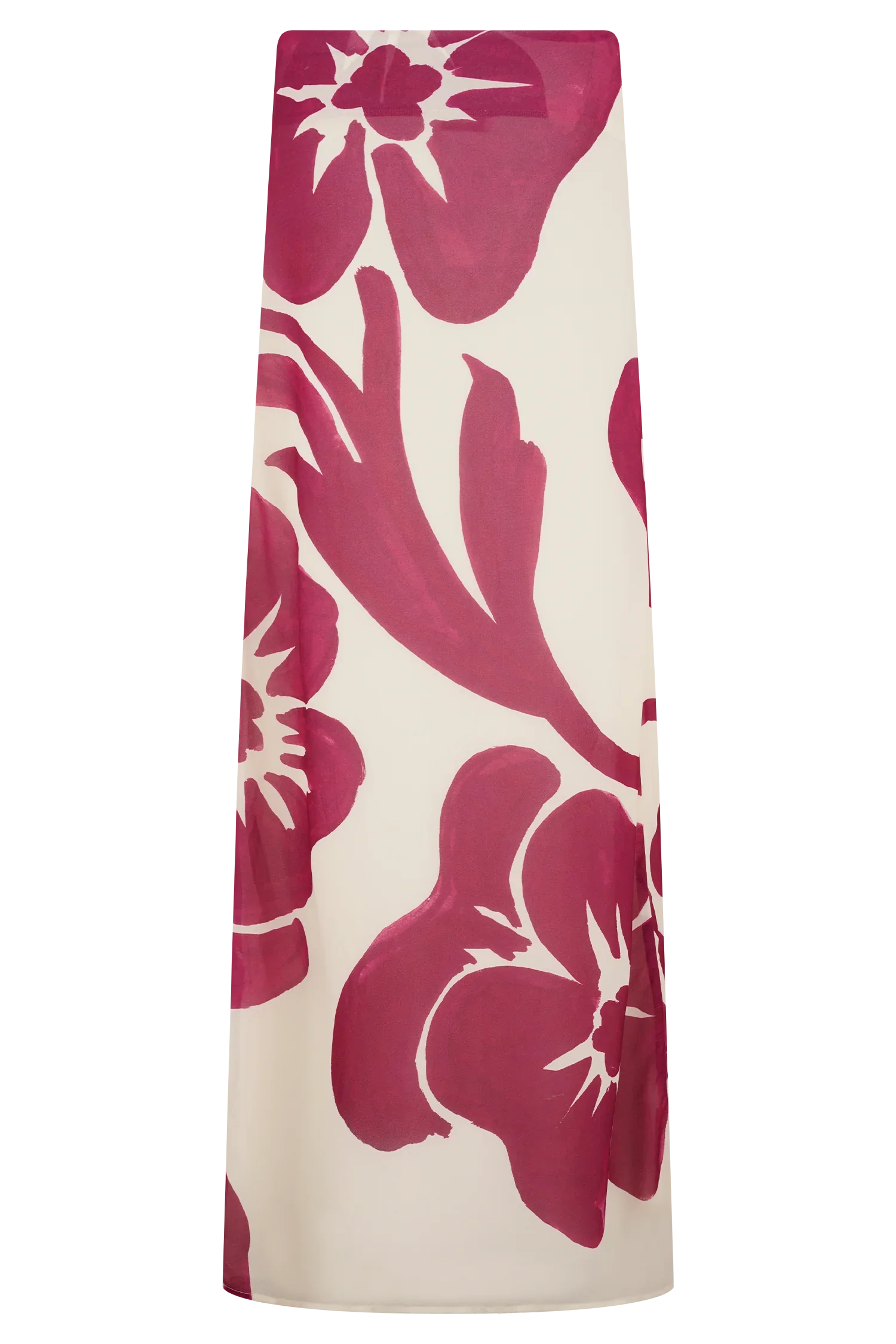 Katalina Chiffon Maxi Skirt Red Deco Fleur Print