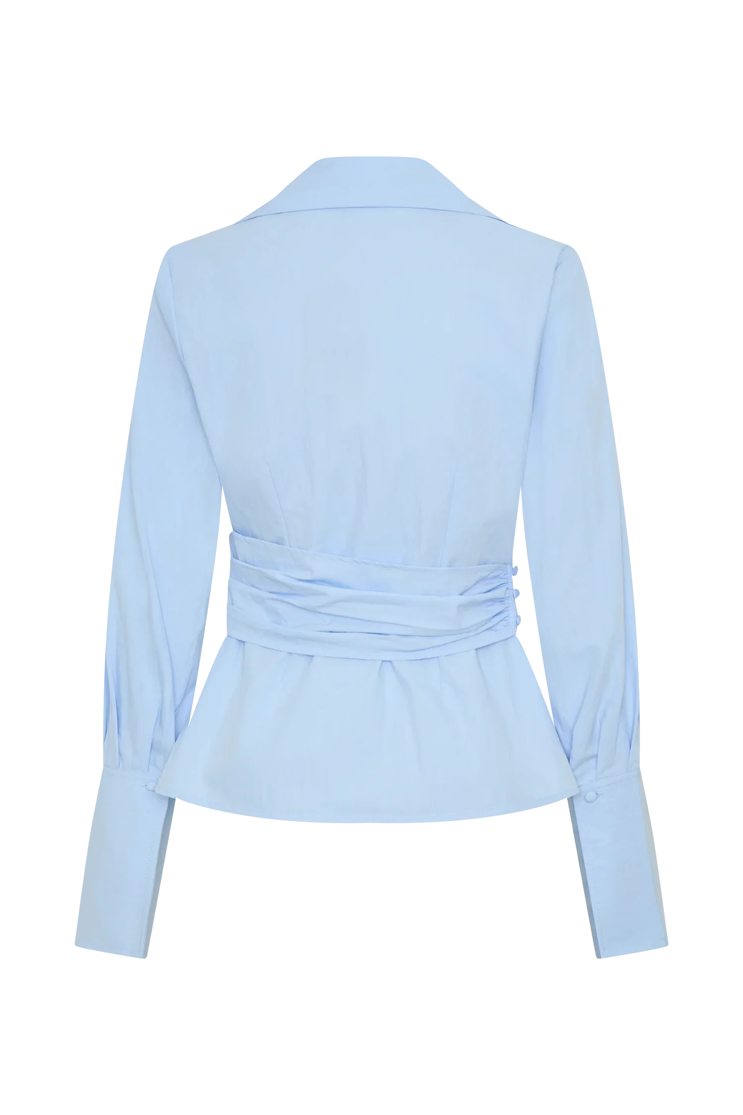 Eugenia Wrap Cotton Shirt Blue