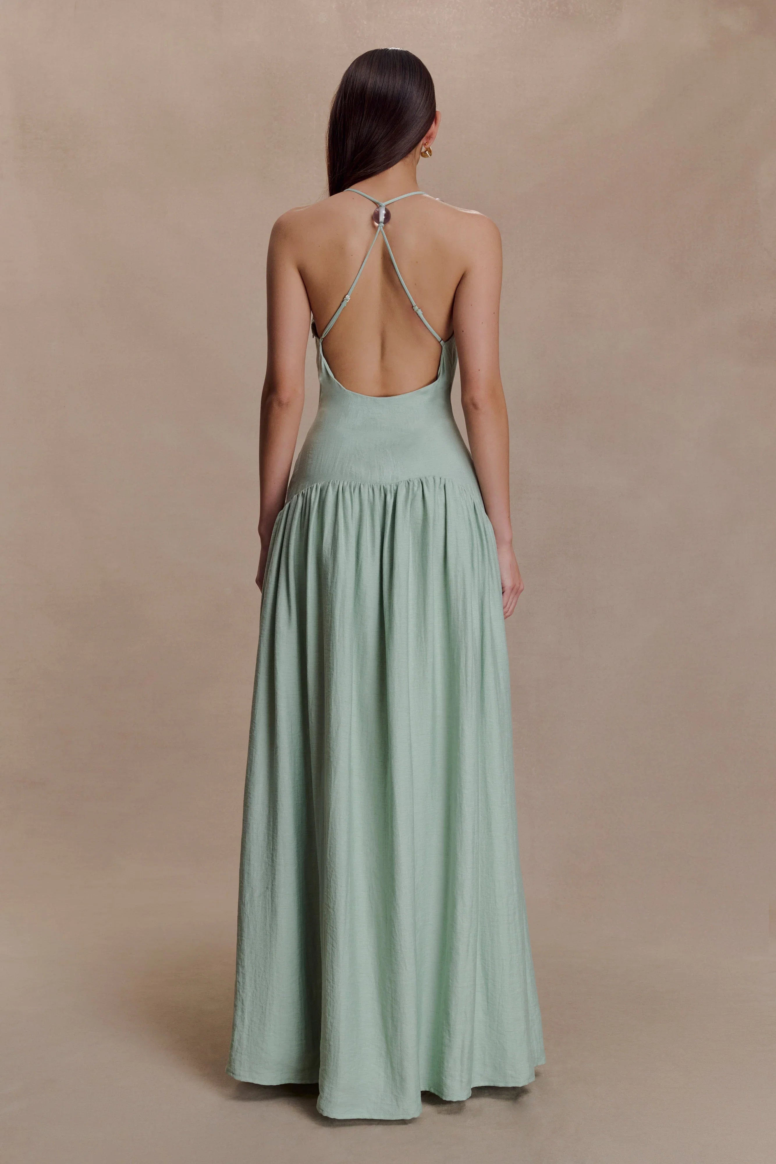 Darling Linen Maxi Dress Sage
