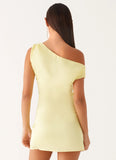 Heart Of Glass Satin Mini Dress Yellow