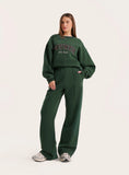 Green 4th Wide Leg Branded Joggers