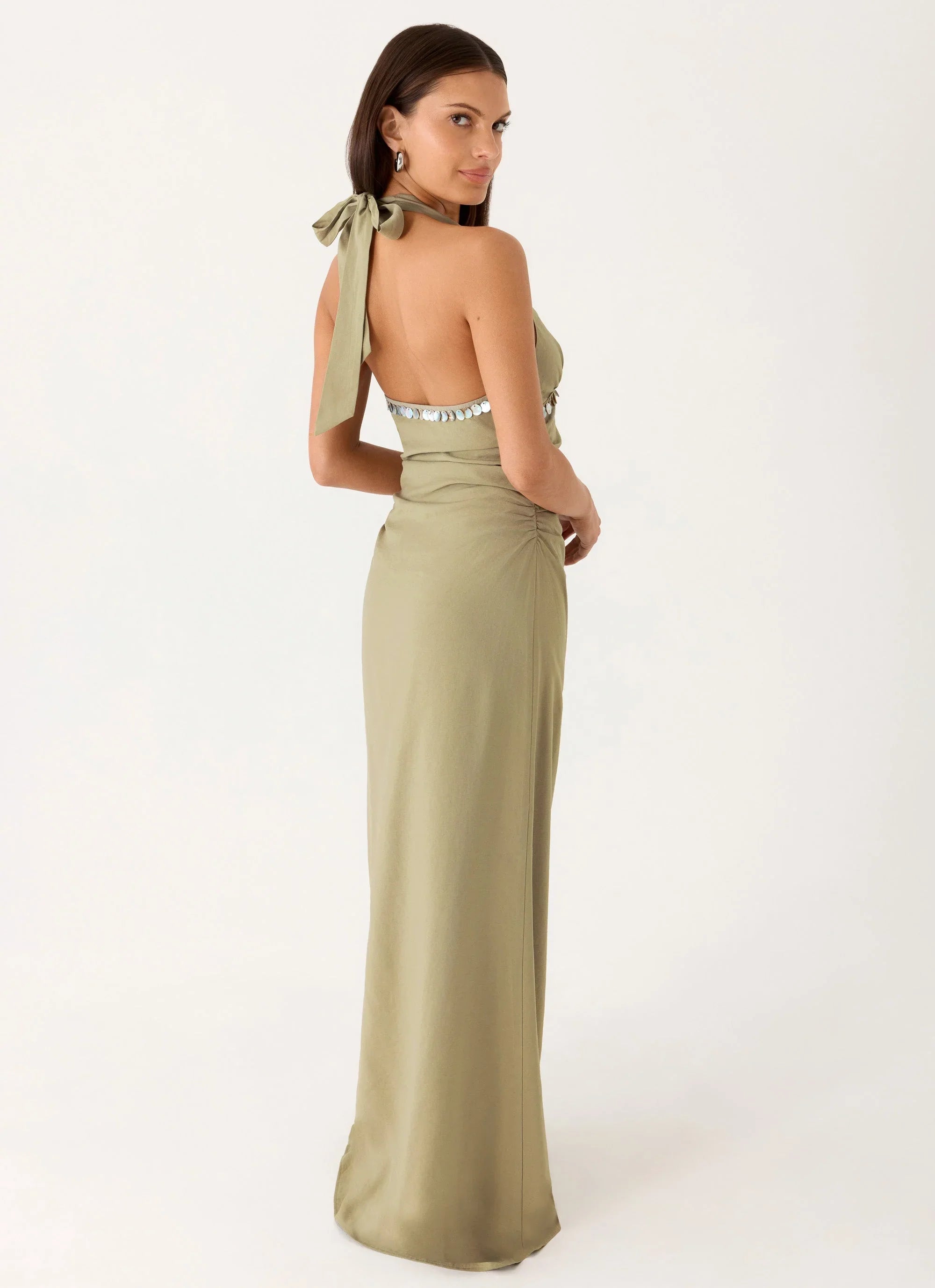 Lorela Maxi Dress Pale Olive
