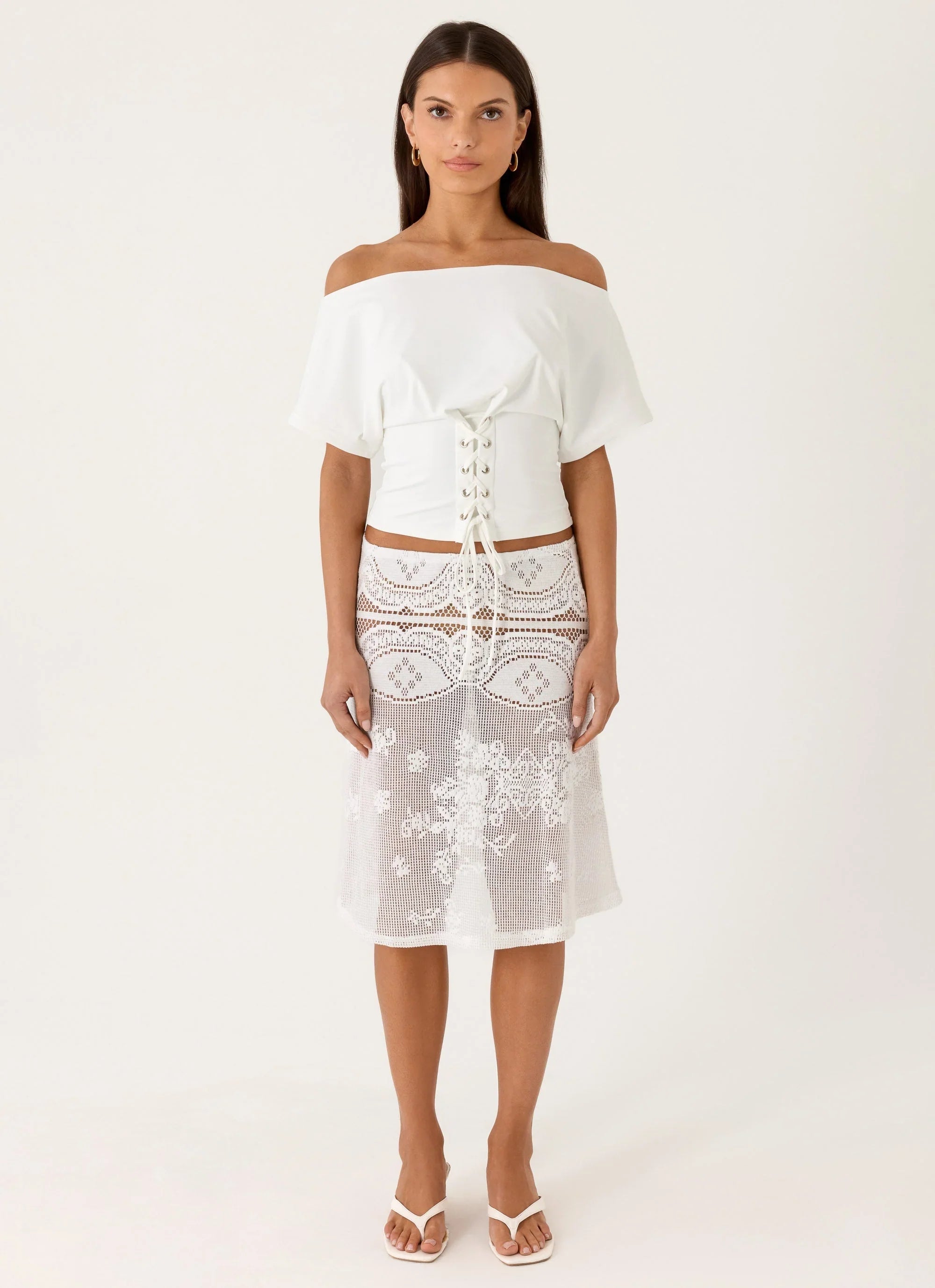 Yanna Midi Skirt White