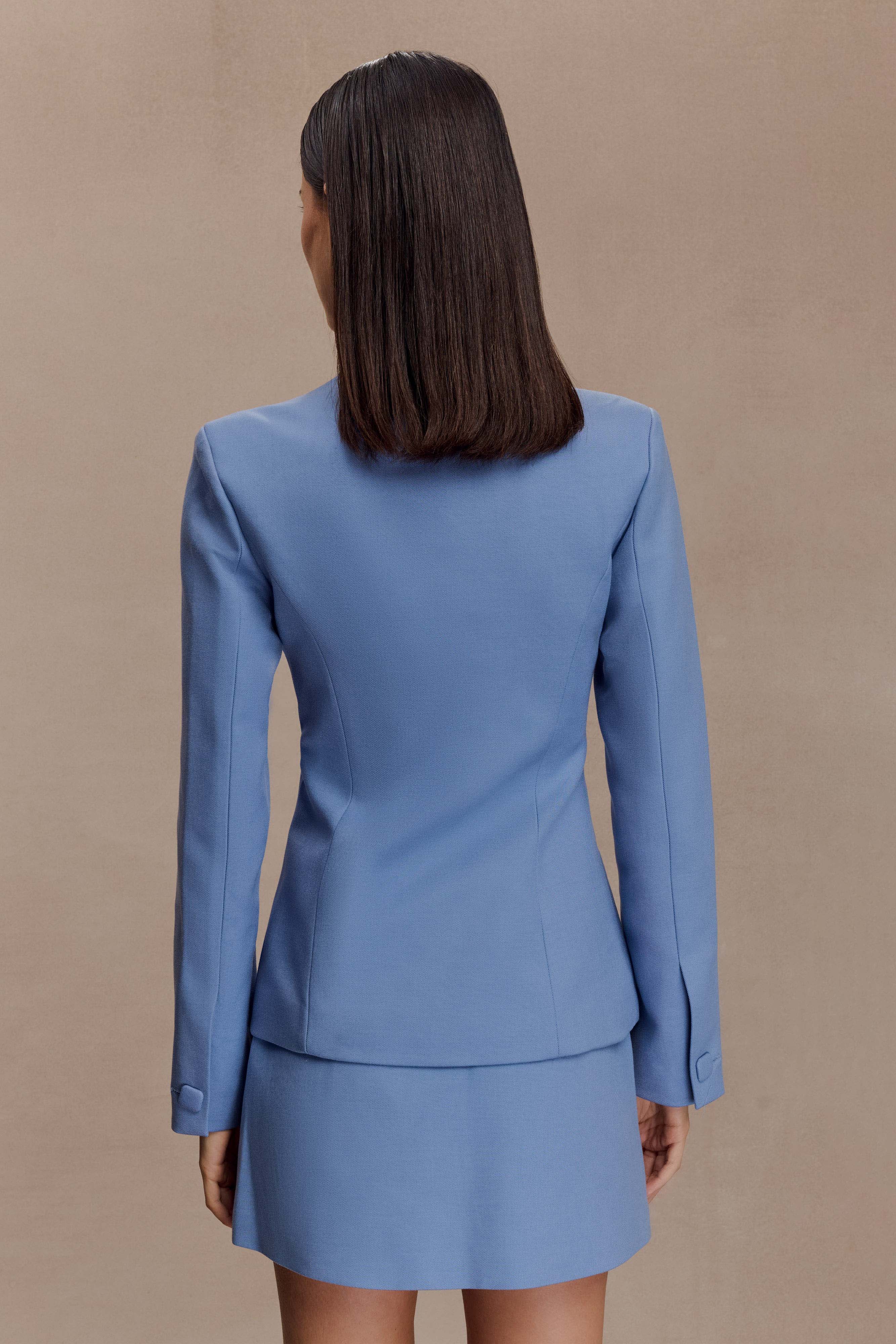 Christel Suiting Fitted Blazer Ocean Blue