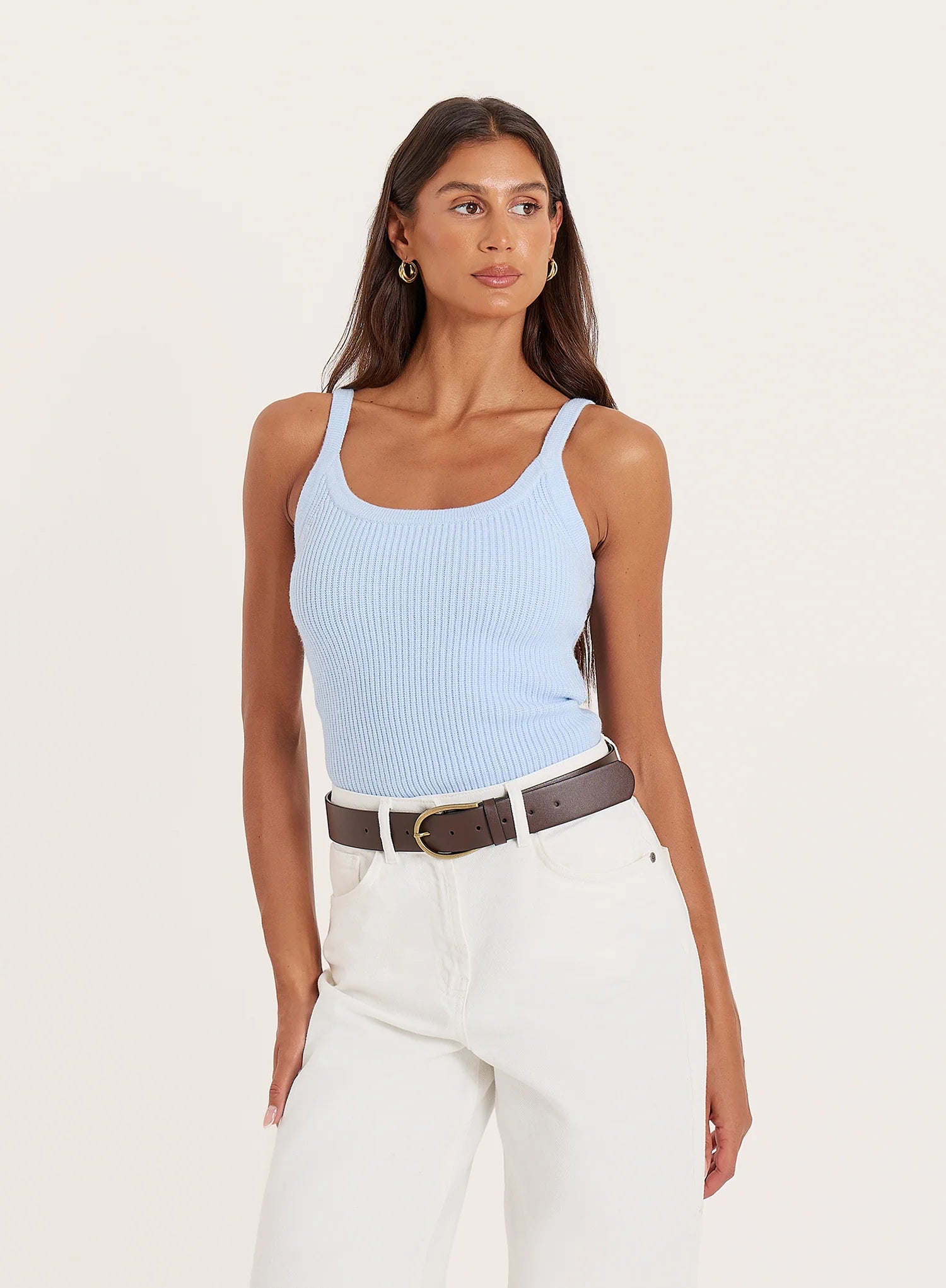 Blue Knitted Vest Top