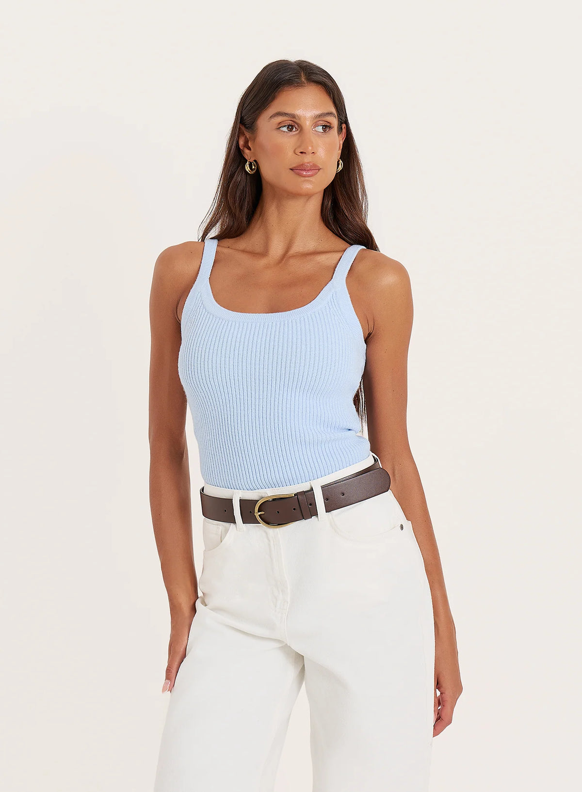 Blue Knitted Vest Top