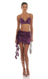 Rose Tassel Two Piece Set in Purple