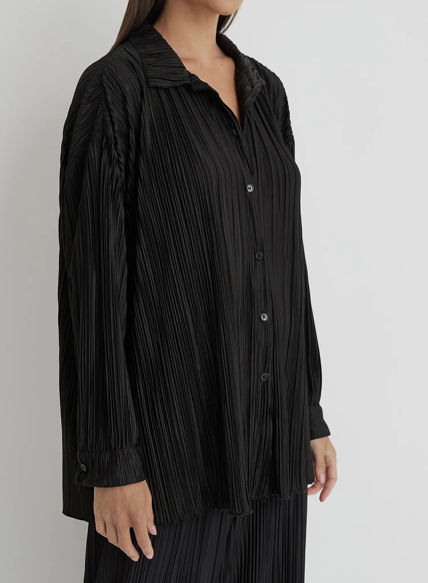 Black Plisse Shirt