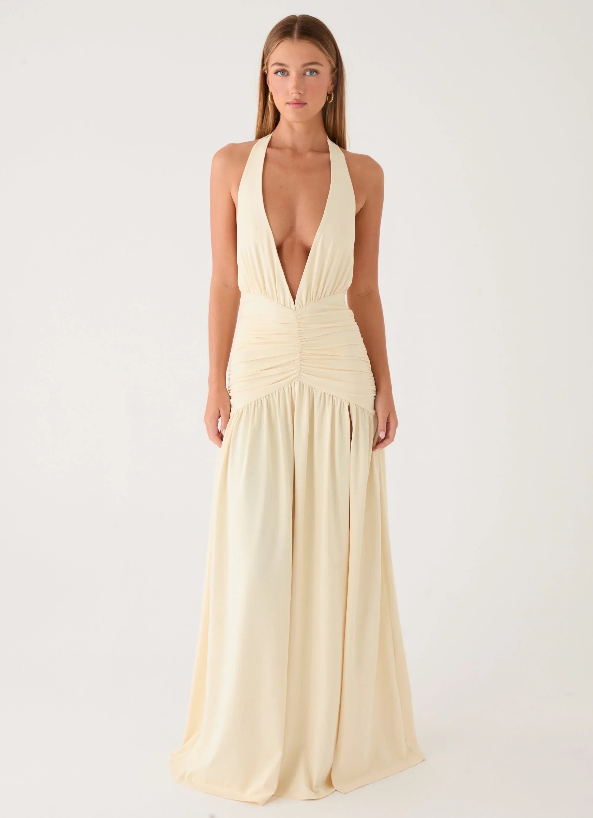 Makena Halter Maxi Dress Yellow