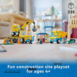 LEGO City Construction Trucks and Wrecking Ball Crane 60391 Building Toy Set for Toddler Kids Ages 4 Includes 3 Construction Vehicles an Abandoned House and 3 Minifigures for Pretend Play