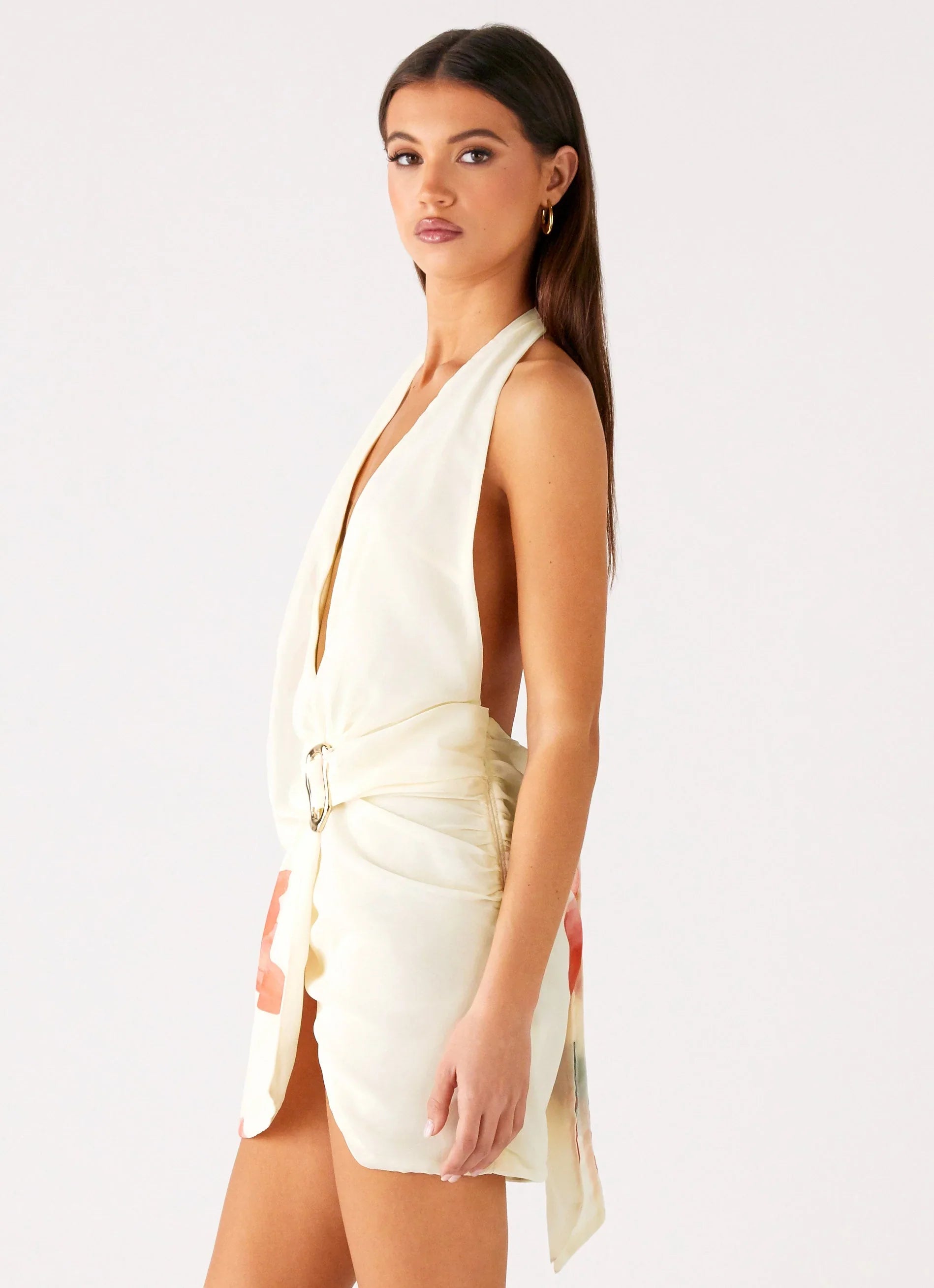 Eleanora Plunge Mini Dress Siena Floral
