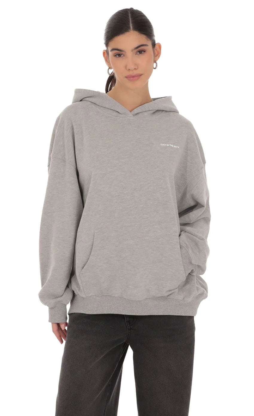 Fleece Lucy Hoodie in Grey