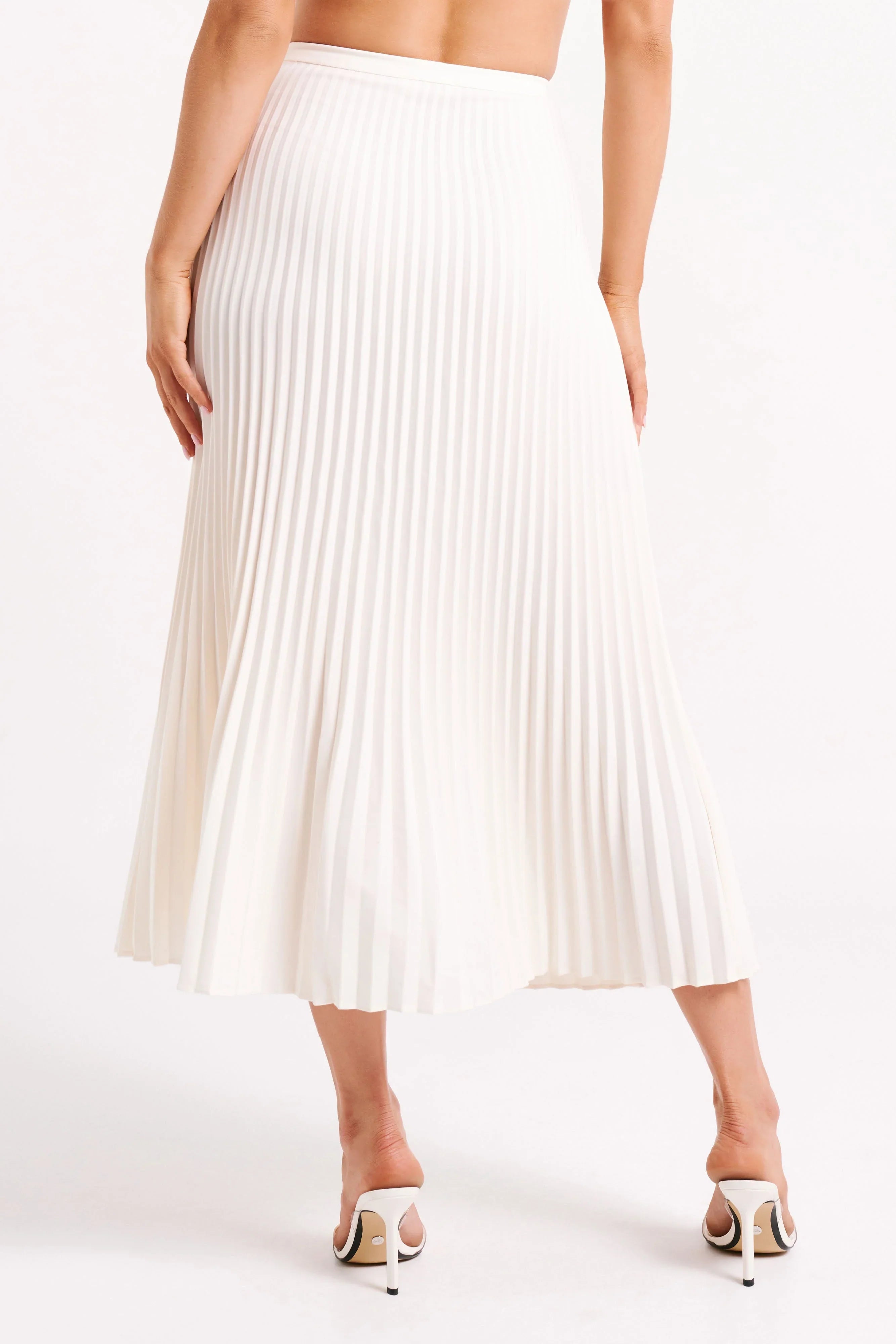 Twyla Pleated Suiting Maxi Skirt Ivory