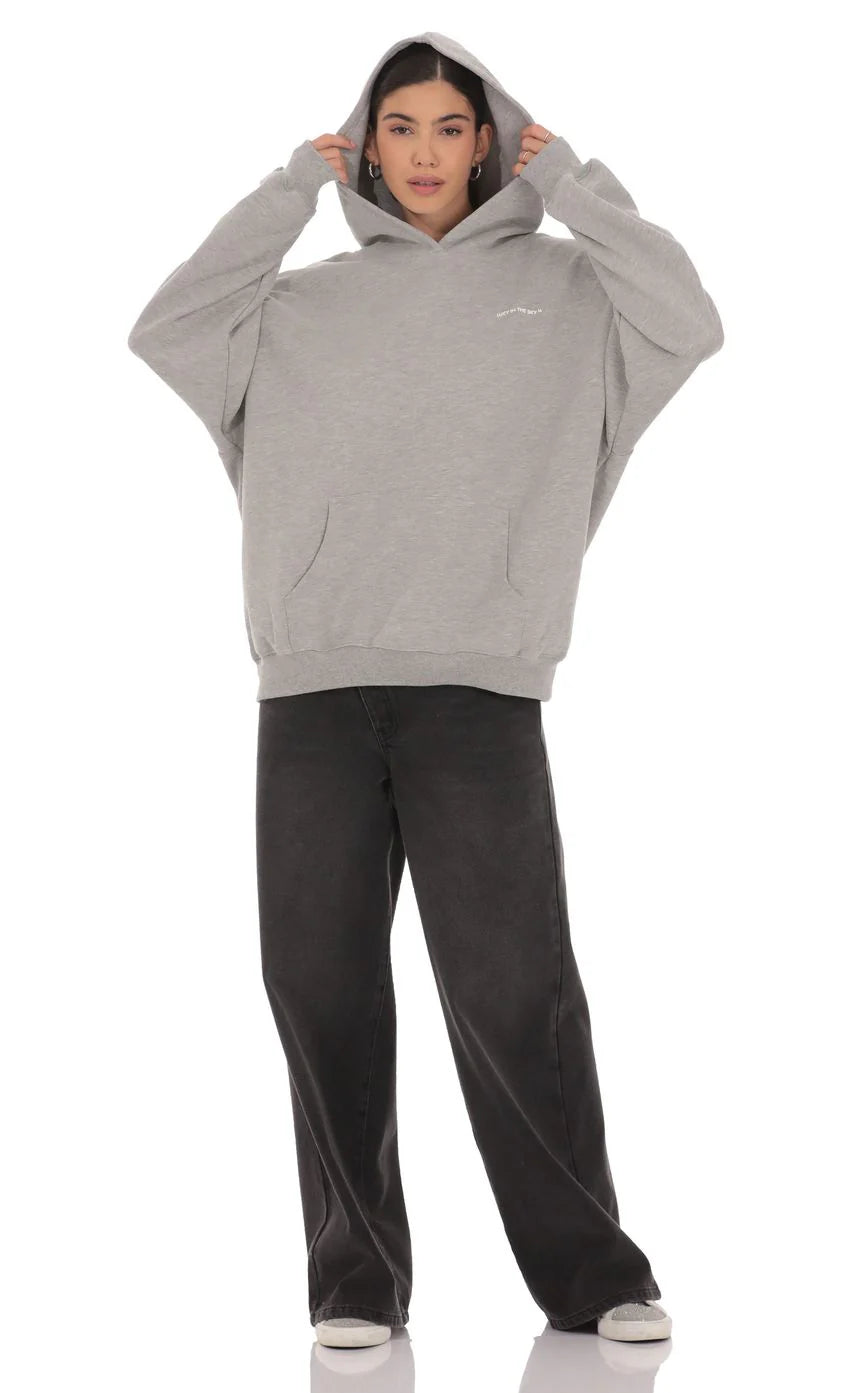 Fleece Lucy Hoodie in Grey