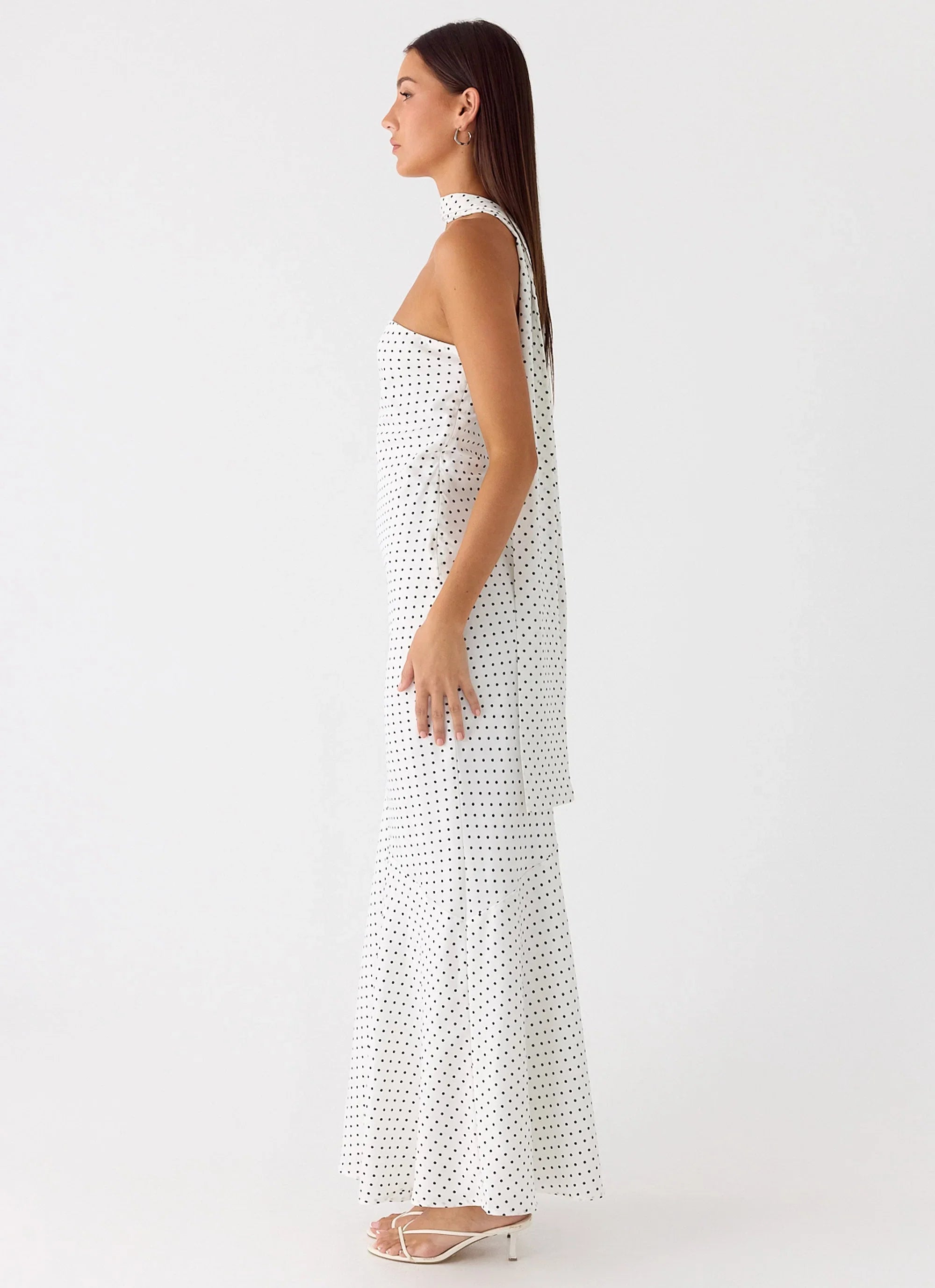 Under The Pagoda Maxi Dress White Polkadot