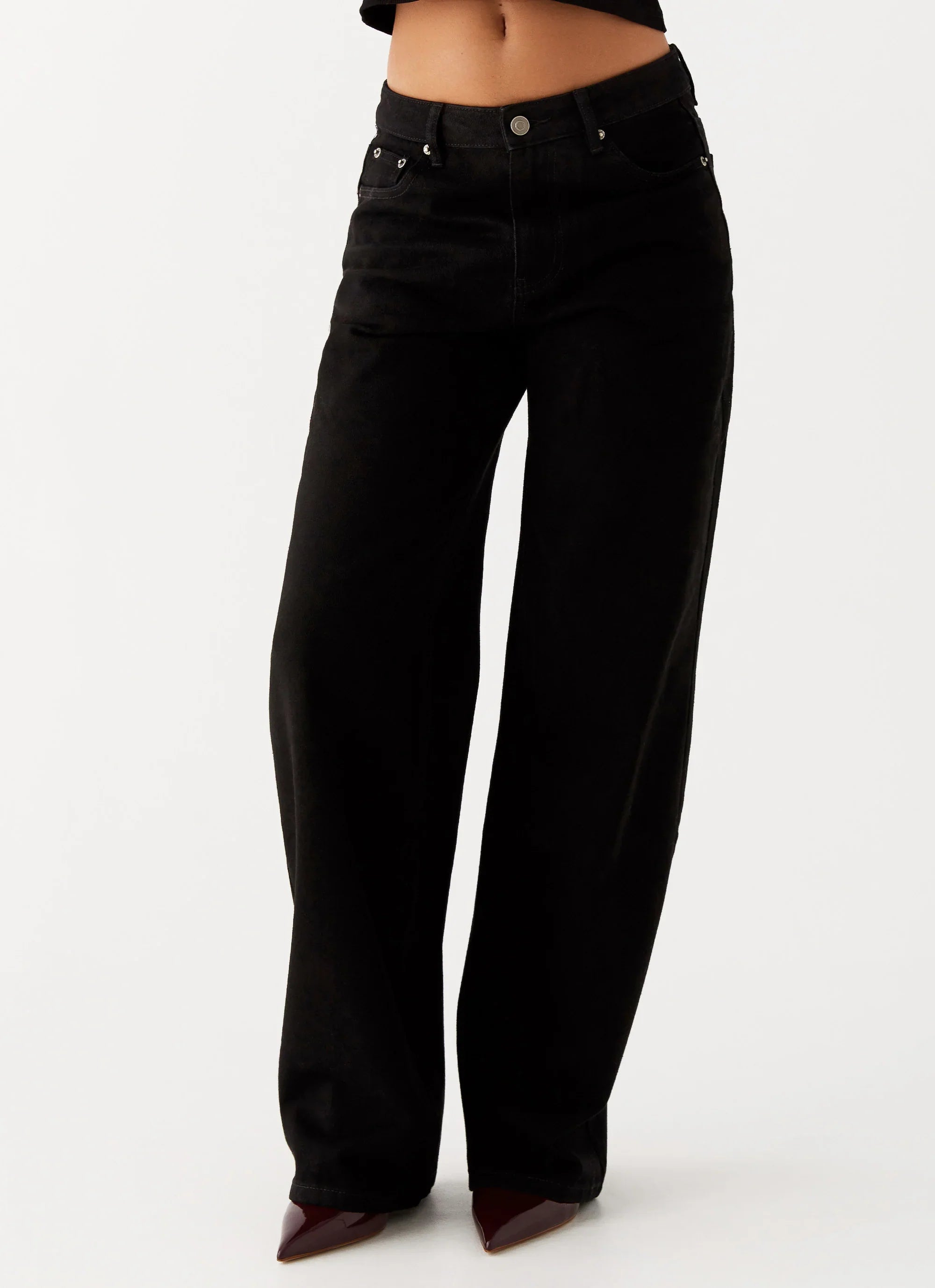 Keanna Low Rise Denim Jeans Black