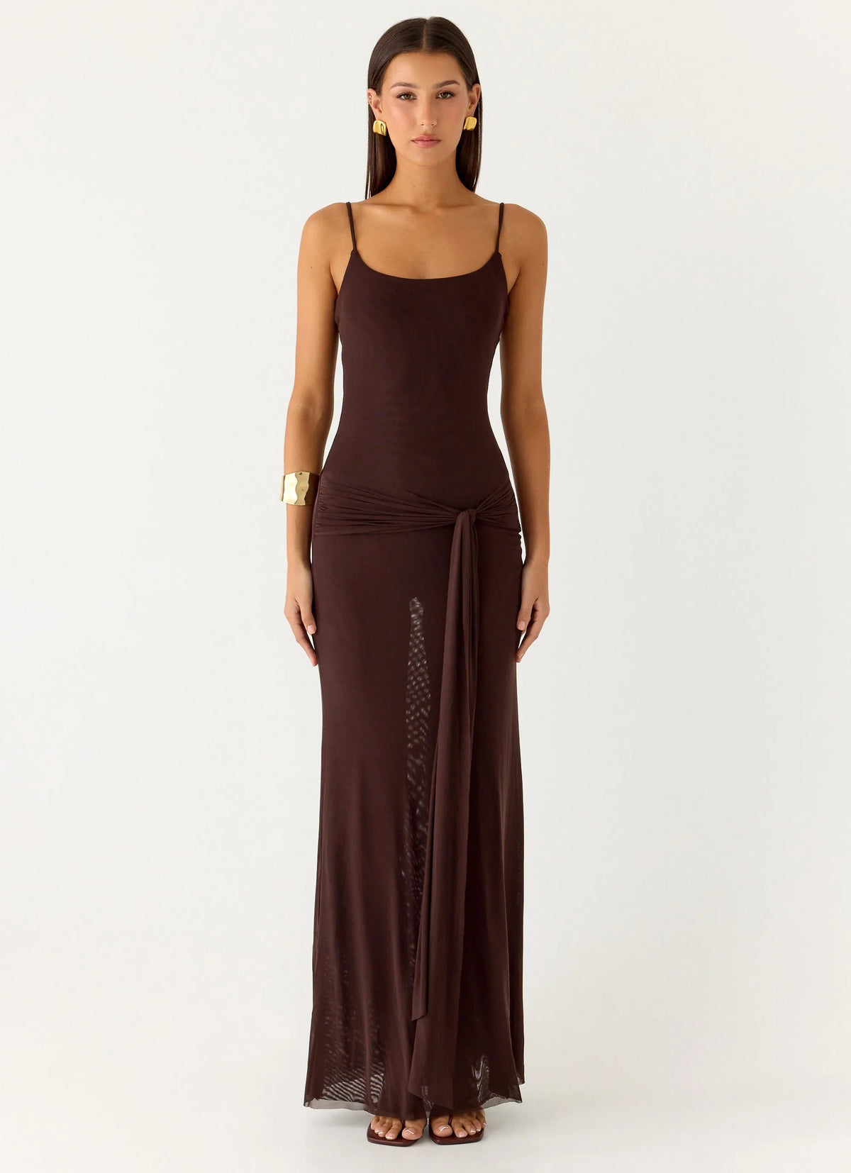 Matoma Bodysuit Maxi Dress Cool Chocolate