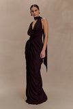 Alex Chiffon Maxi Dress Cacao Brown