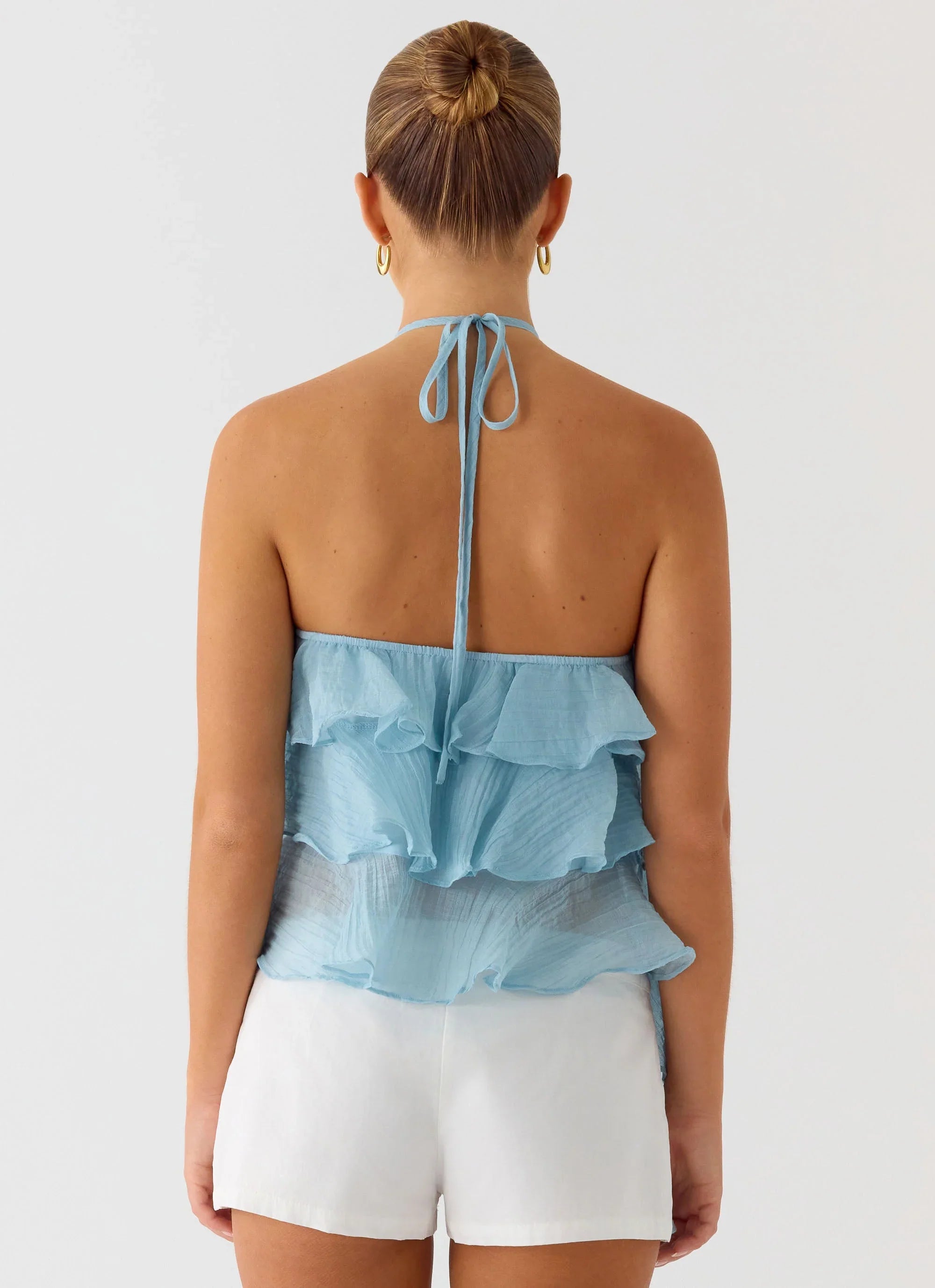 Inna Frill Halter Top Aqua