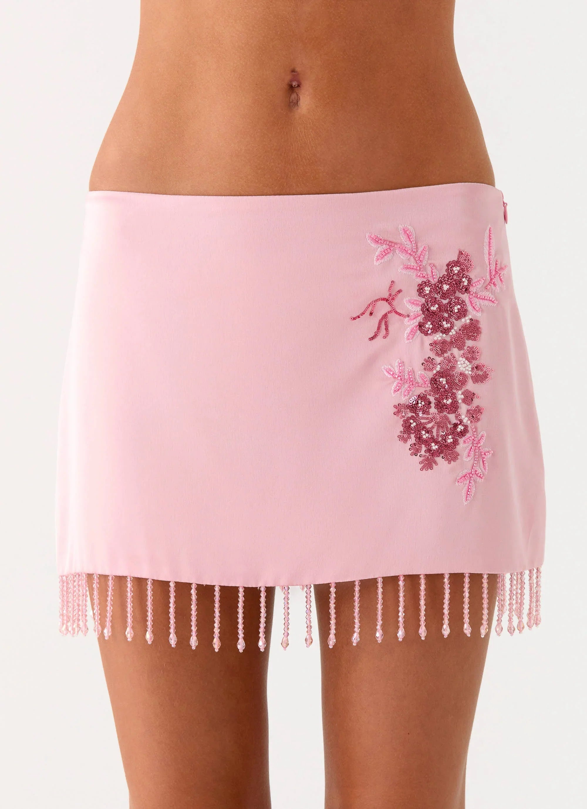 Heavenward Wrap Mini Skirt Pink