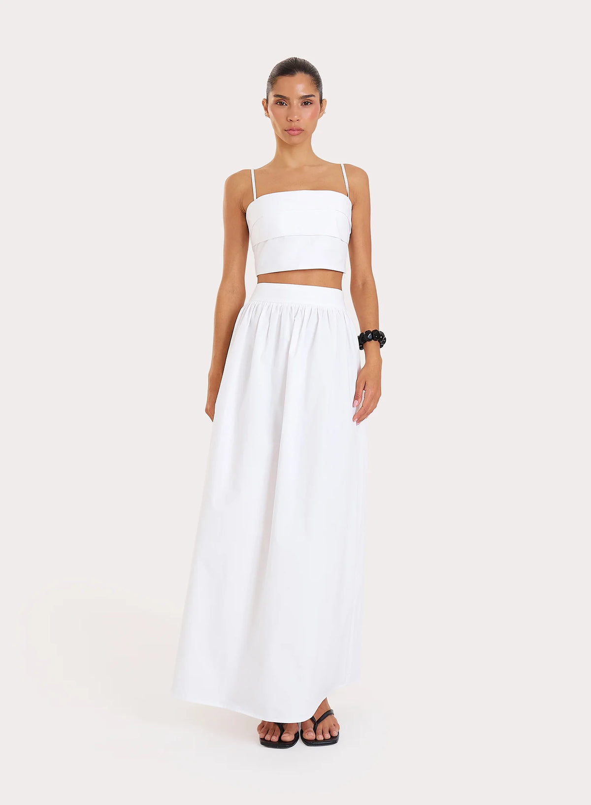 White Cotton Maxi Skirt