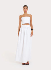 White Cotton Maxi Skirt