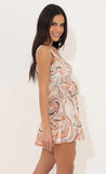 A line Dress in Orange Swirl