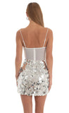 Sequin Corset Dress in White