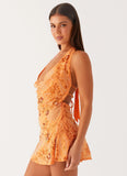 Cinzia Beaded Mini Dress Orange