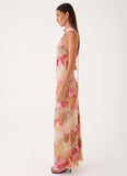 Keena Chiffon Scarf Maxi Dress Botanic Cheetah