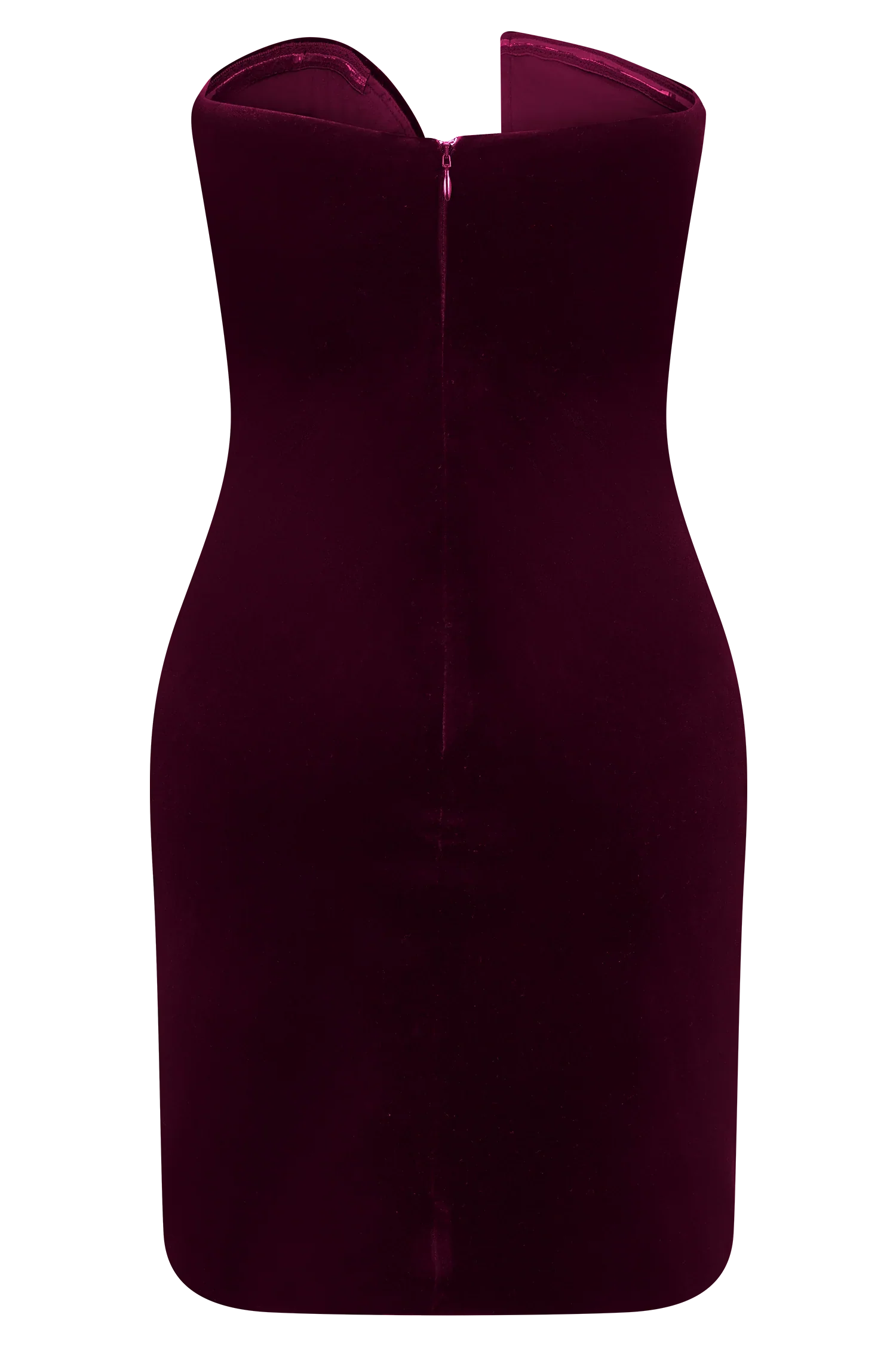 Paulina Velvet Strapless Mini Dress Wine